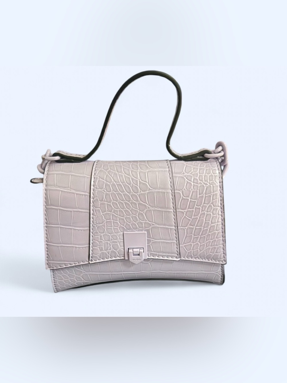 ALDO CROC LILAC PURSE